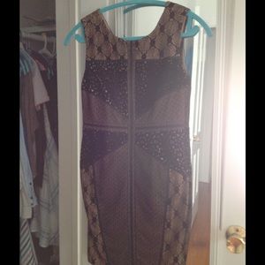 Anthropologie black lace and leather Dress